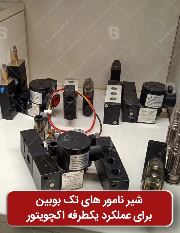 شیر های نامور تک بوبین در عملکرد یکطرفه اکچویتور پنوماتیک