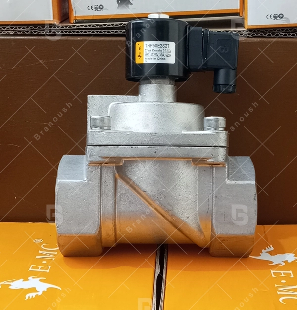 شیر برقی بخار استیل رزوه ای THP دمای 185 درجه